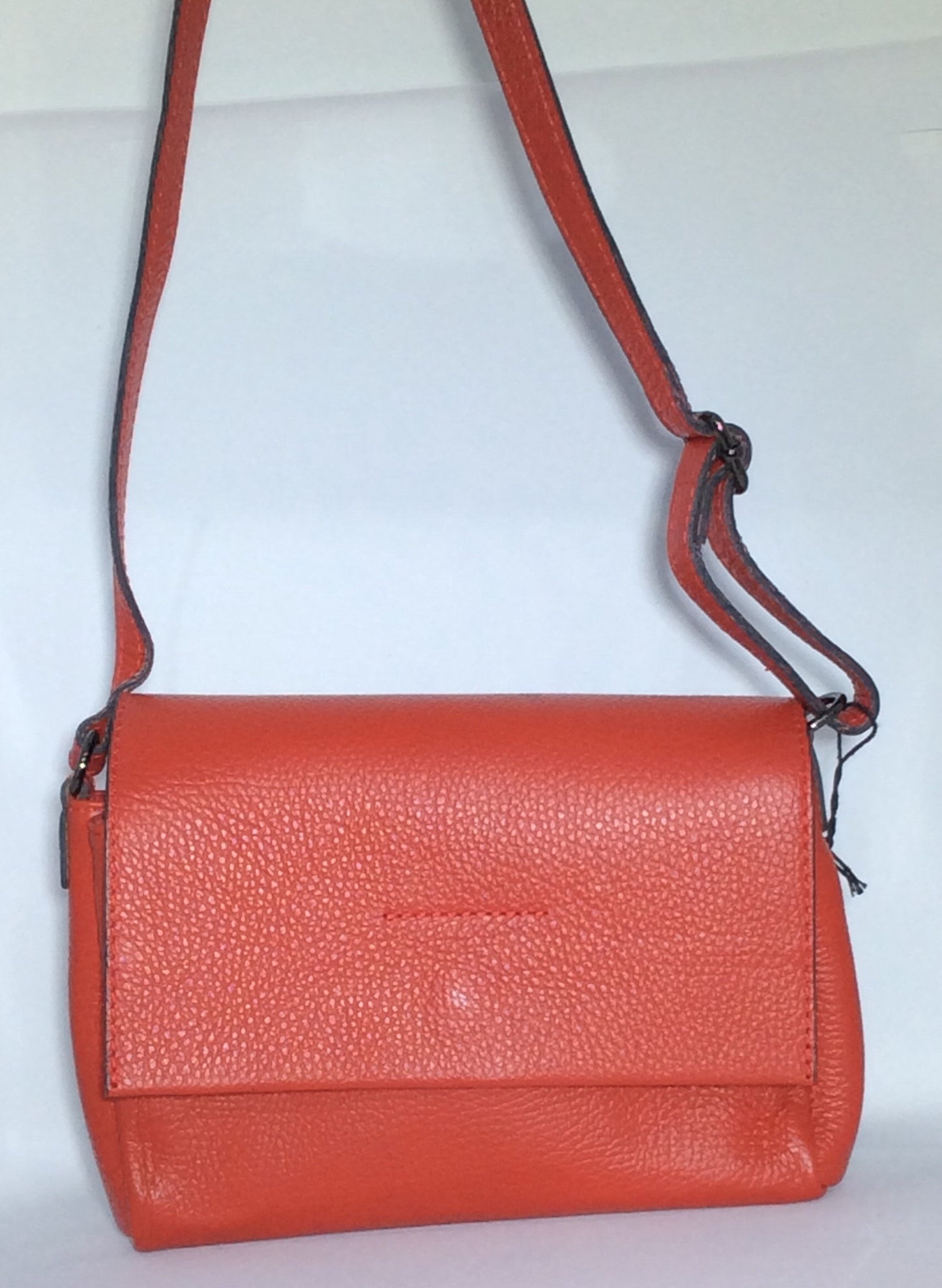 Italian Leather Shoulder Bag with 3 Compartments