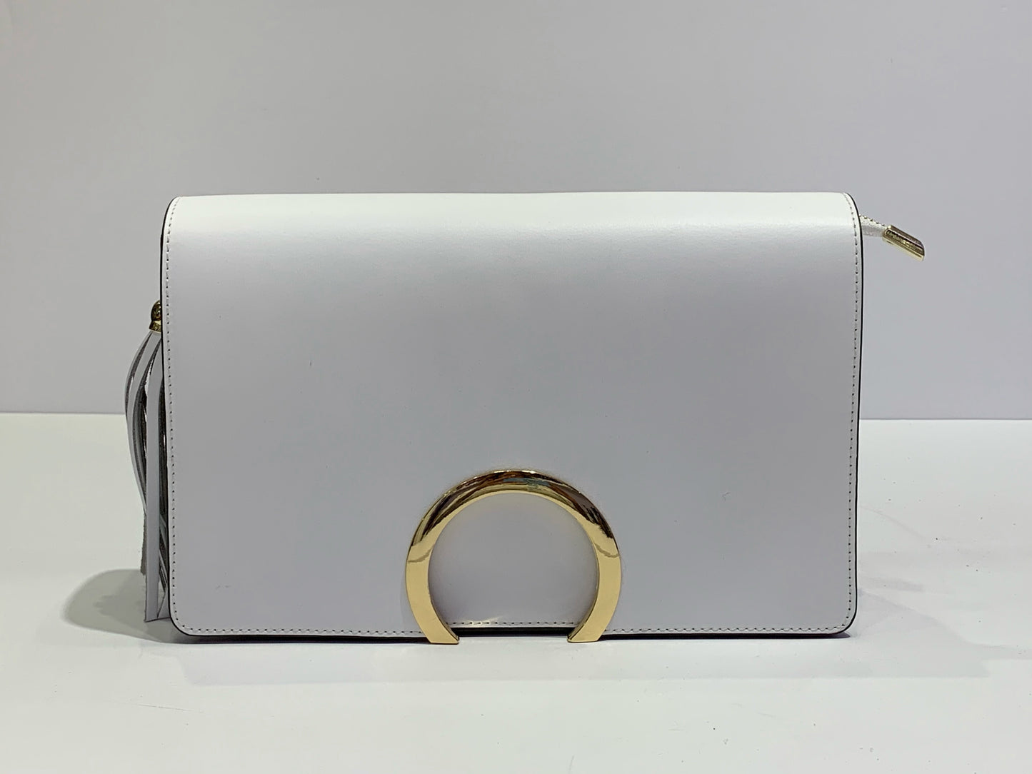 Smooth Italian Leather Circle Accented Purse