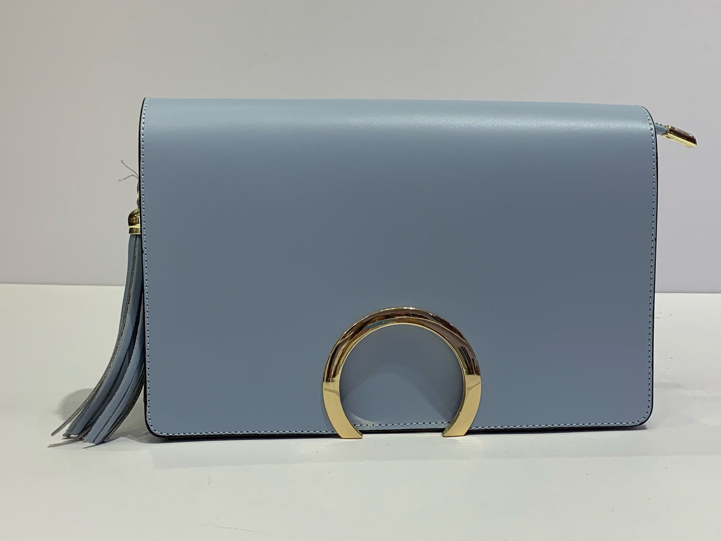 Smooth Italian Leather Circle Accented Purse