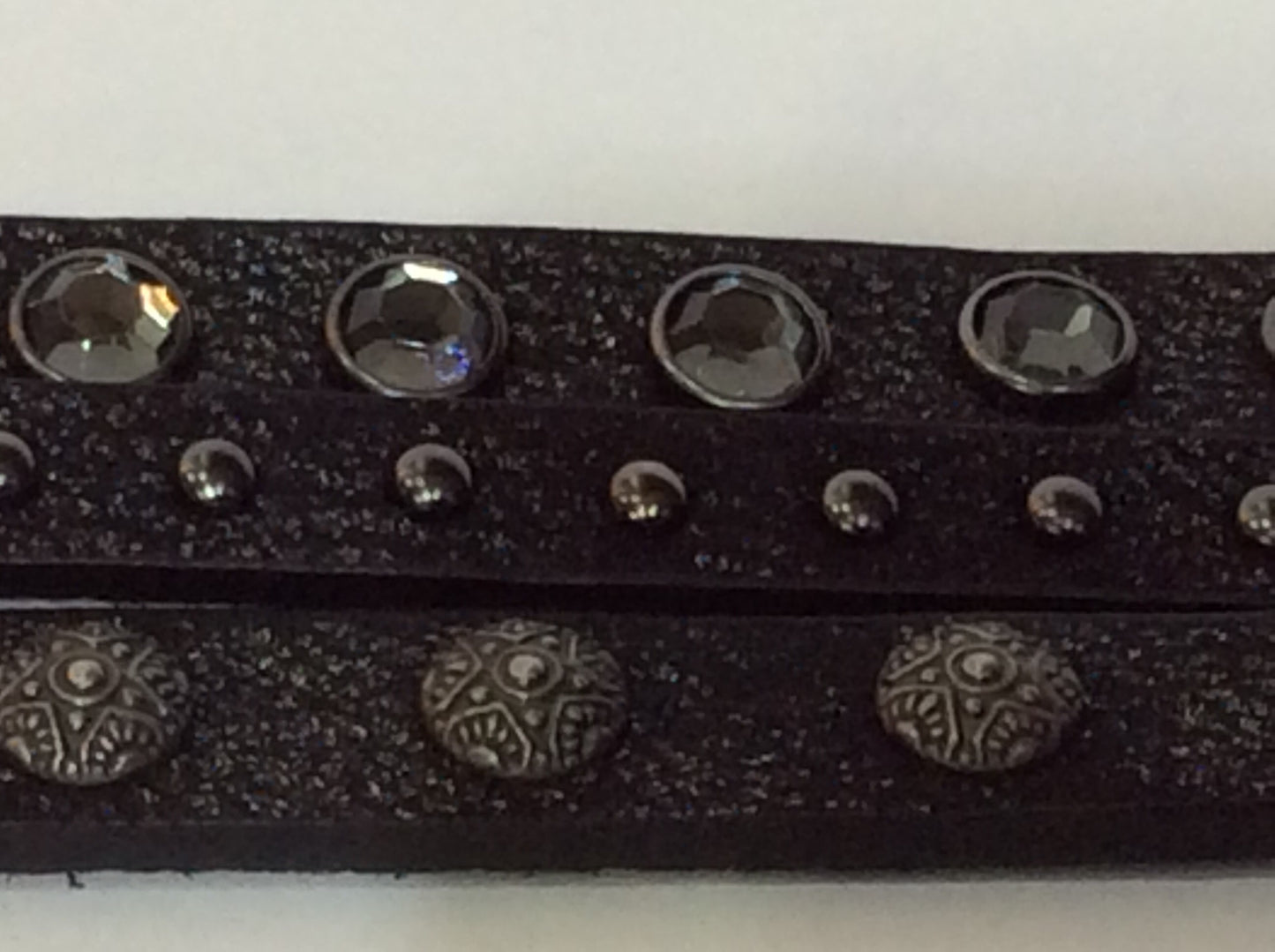 3-Strand Embellished Leather Belt