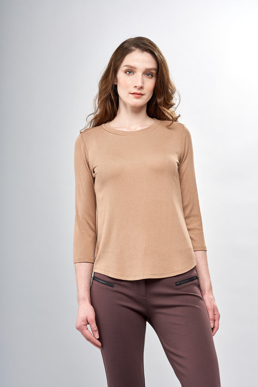 Soft Knit Layering 3/4 Sleeve Top ~ Basic Colors
