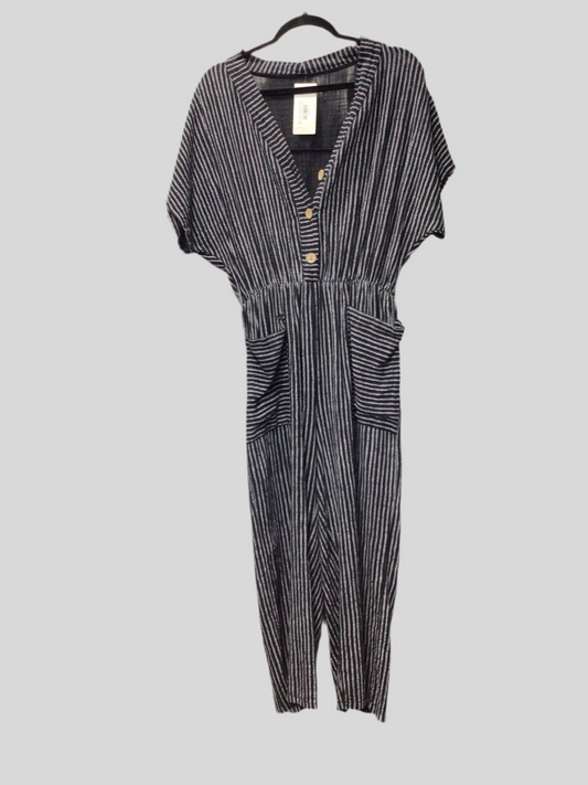 Italian Cotton Striped Jumpsuit