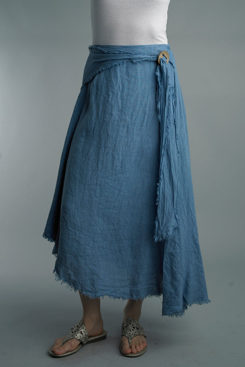 Diagonal Cut Italian Linen Skirt