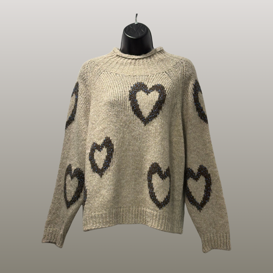Soft Italian Heart Knit Sweater (in 3 colors)