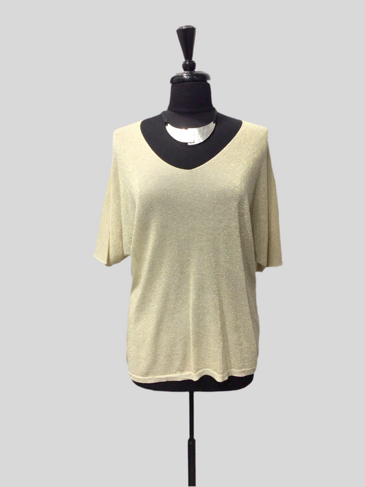 Metallic Knit Gold Top