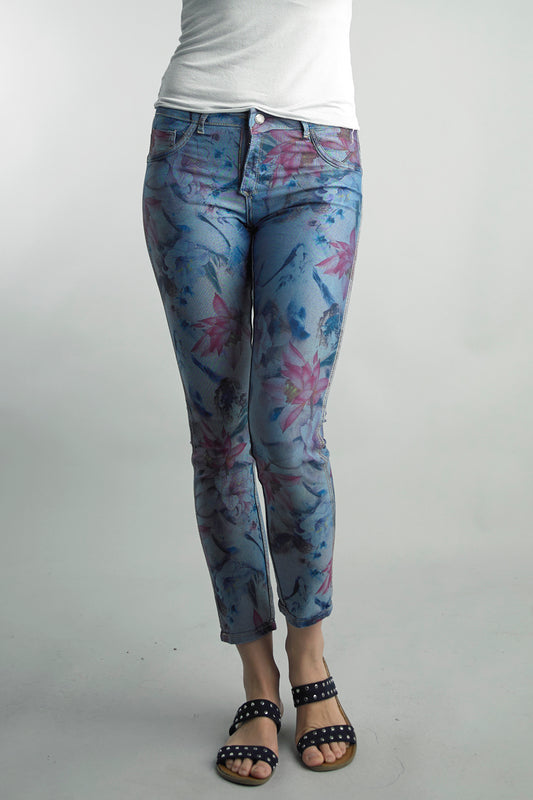 Floral and Denim Reversible Jeans