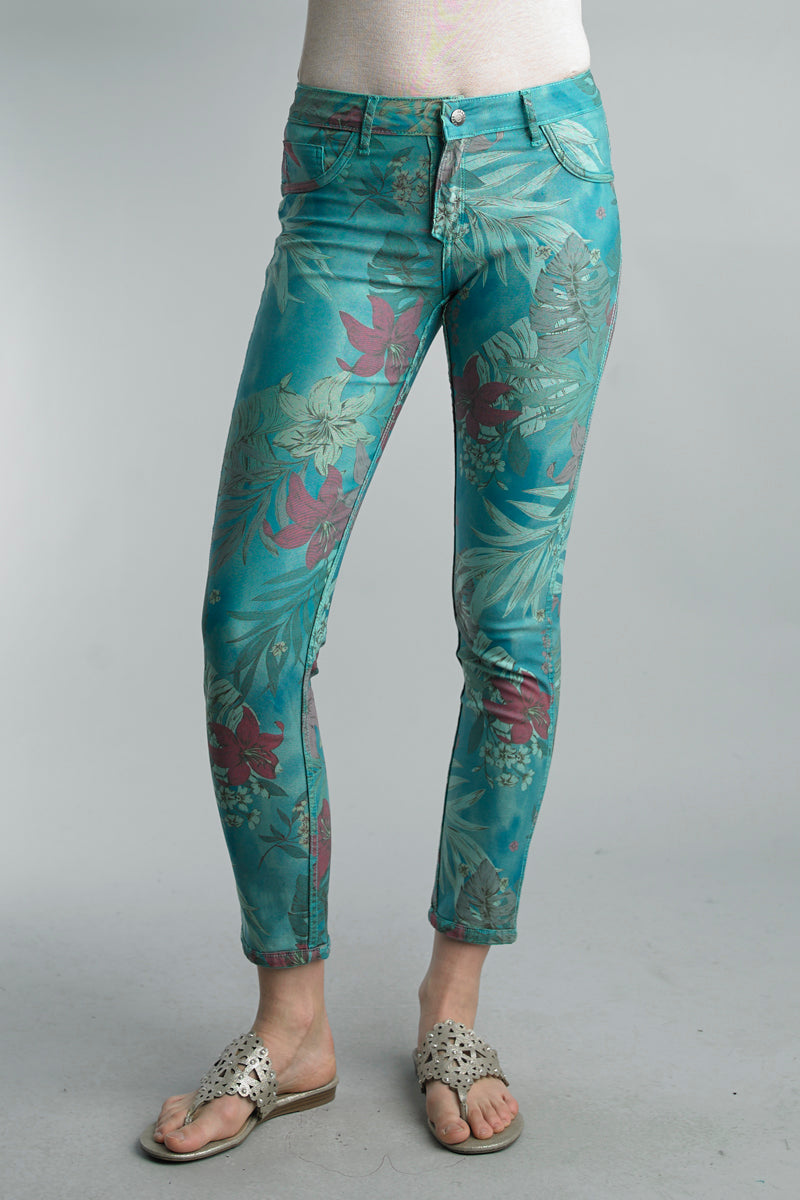 Tropical Floral Reversible Jeans