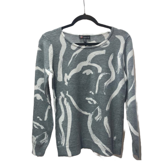Gray Sweater With White Brushstrokes