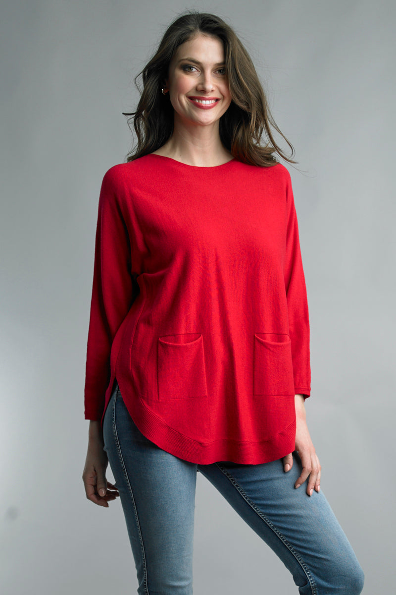 Soft Sweater with Back Button Detail