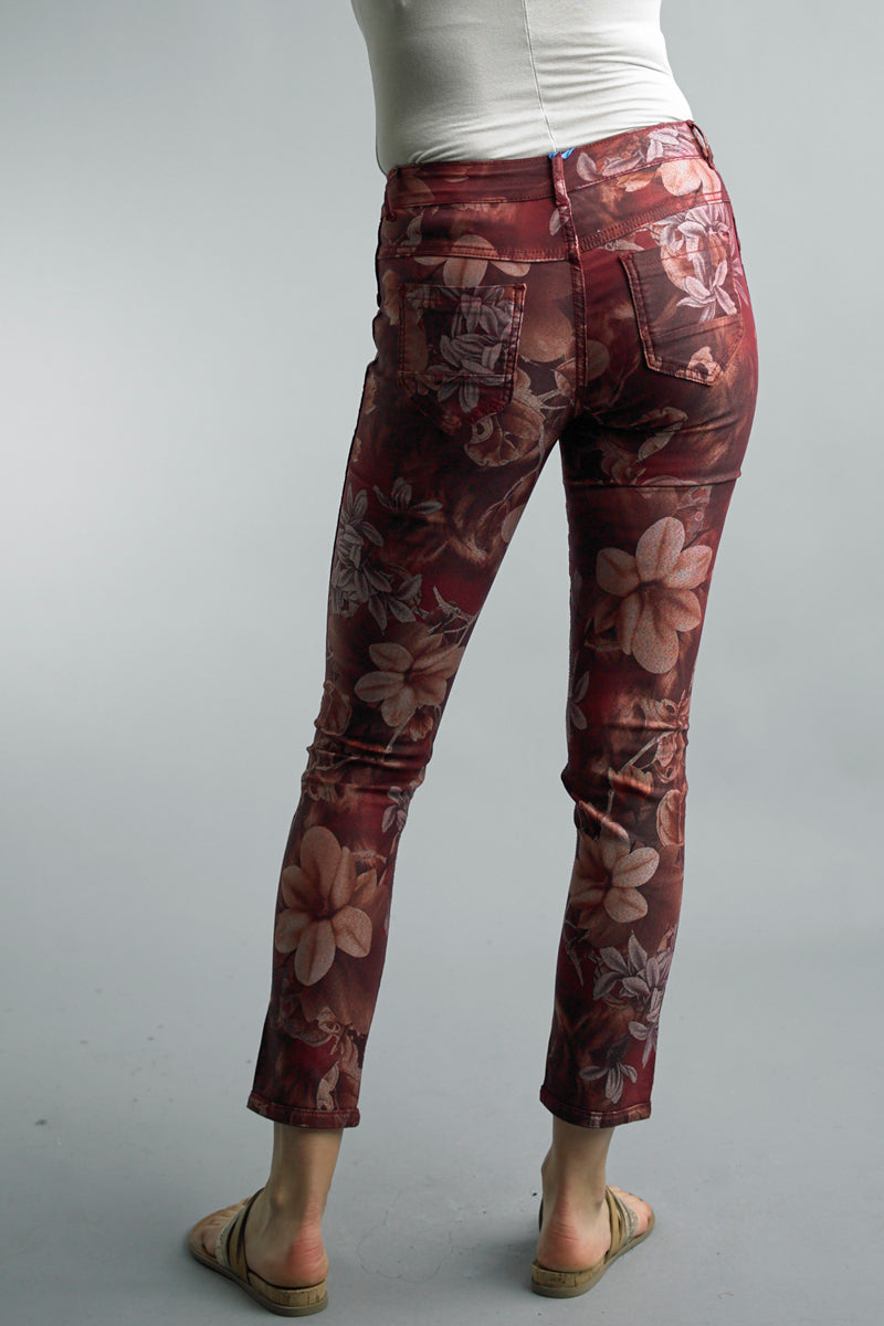 Floral Design Reversible Jeans