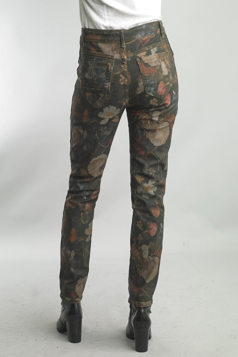 Reversible Jeans in Taupe Print and Solid