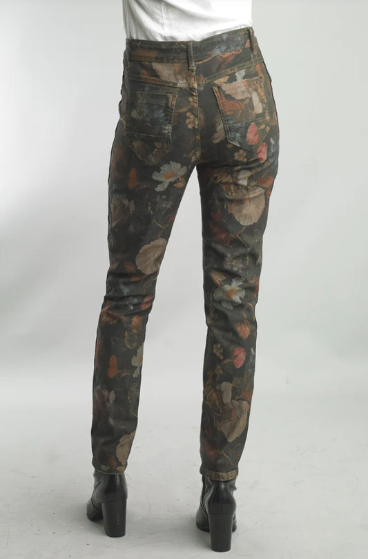 Reversible Jeans in Olive Print and Solid