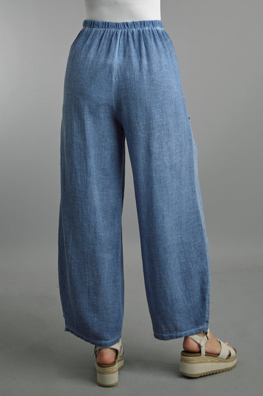 Italian Textured Denim Balloon Pants