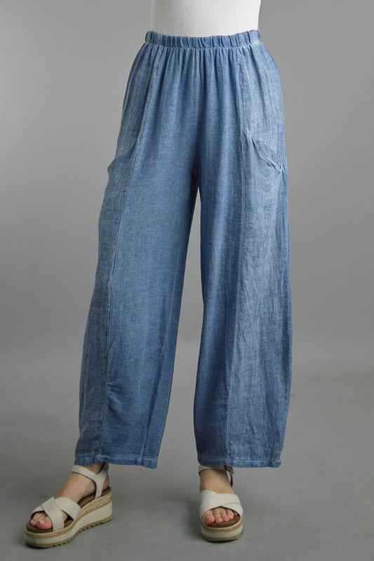 Italian Textured Denim Balloon Pants