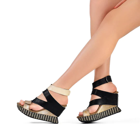 3.75" Heel Reversible Sandals With Four Way Design