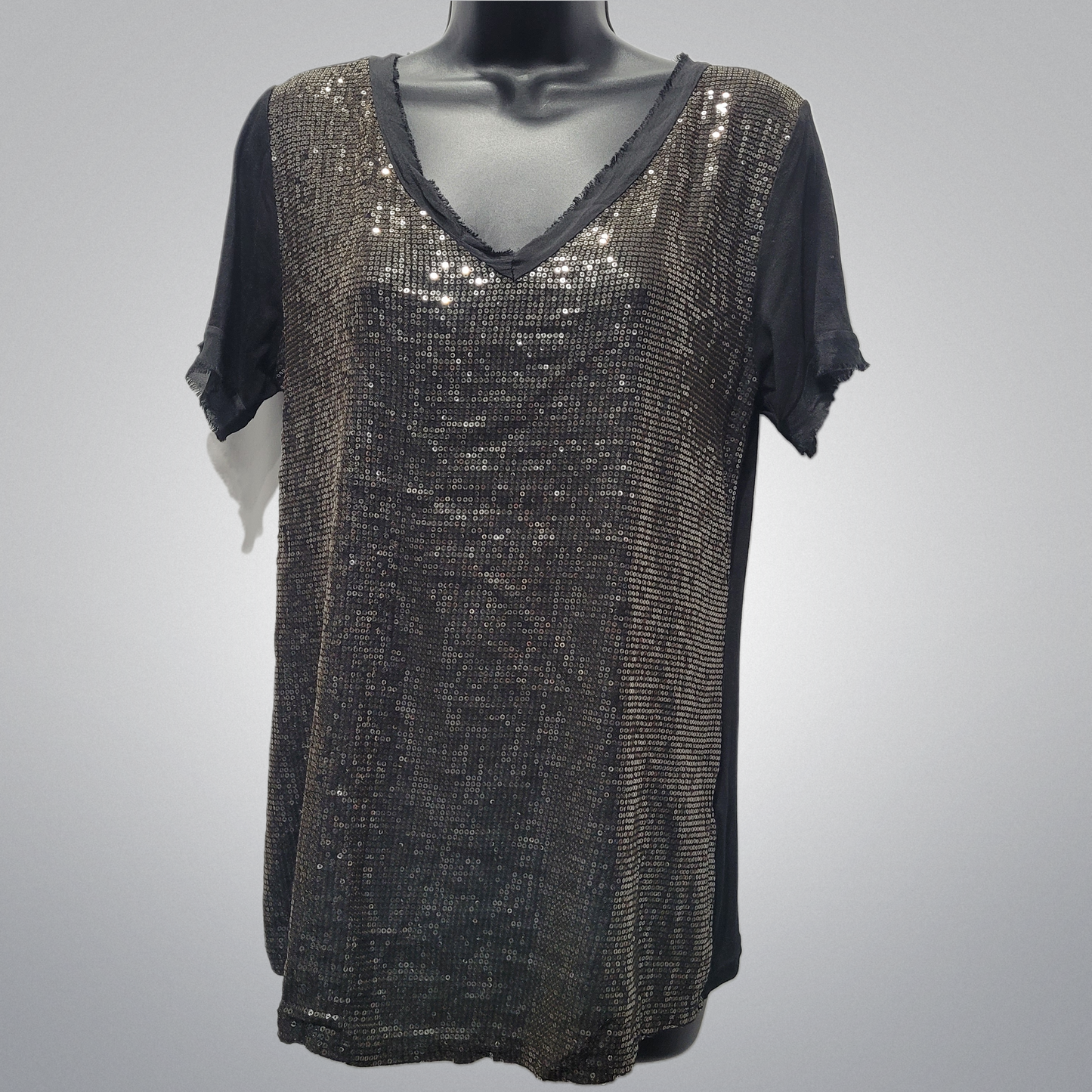 V-Neck Short Sleeve Italian Bling Top