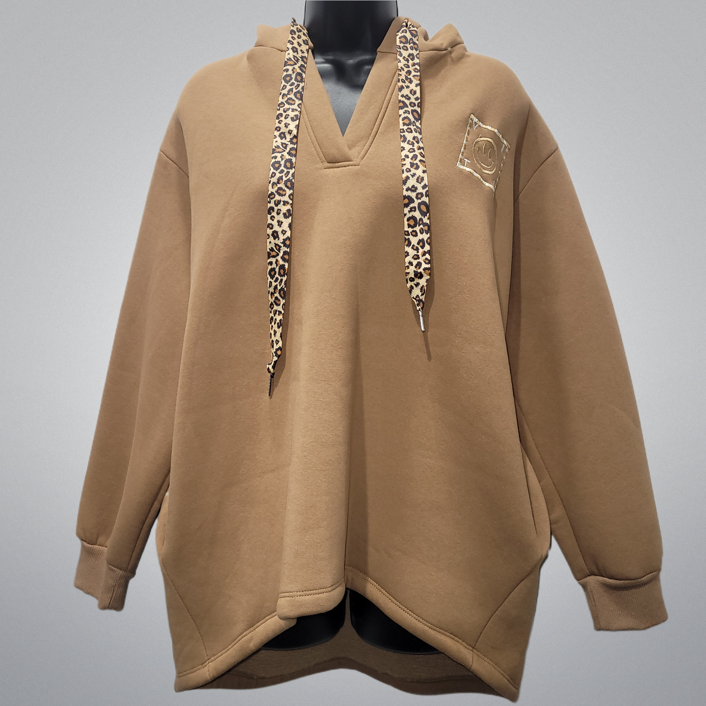 Italian Leopard Ribbon Hooded Sweatshirt