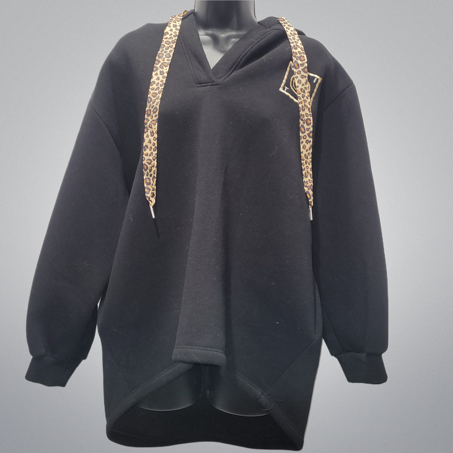 Italian Leopard Ribbon Hooded Sweatshirt