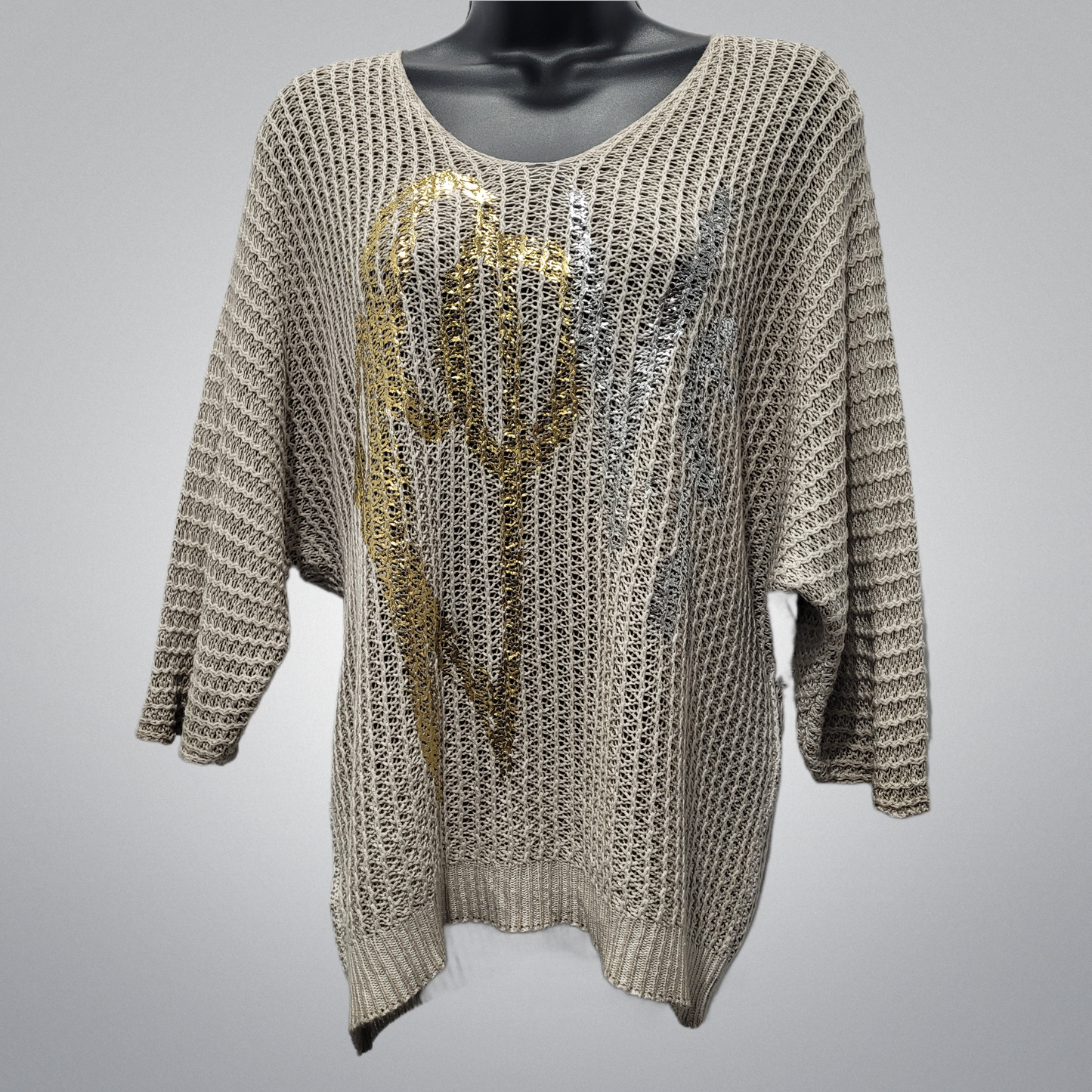 Italian Gold & Silver Lame "LOVE" Sweater Tops (in 5 colors)