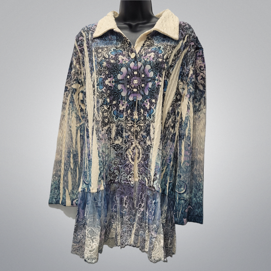 Knit Top With Embroidered Lace Details