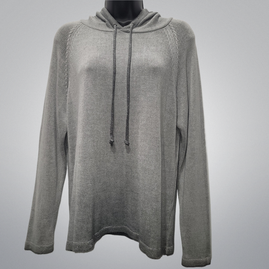 Grey Hoodie Sweater With Laces