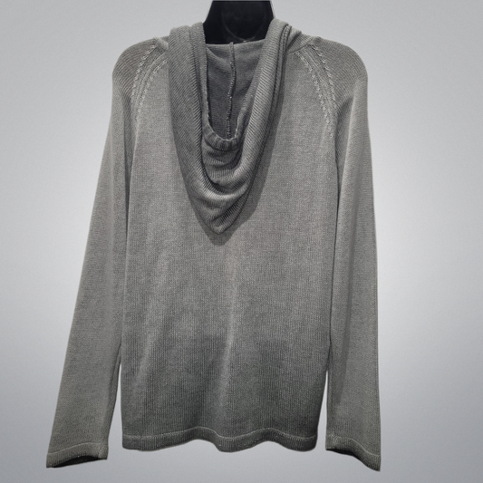 Grey Hoodie Sweater With Laces