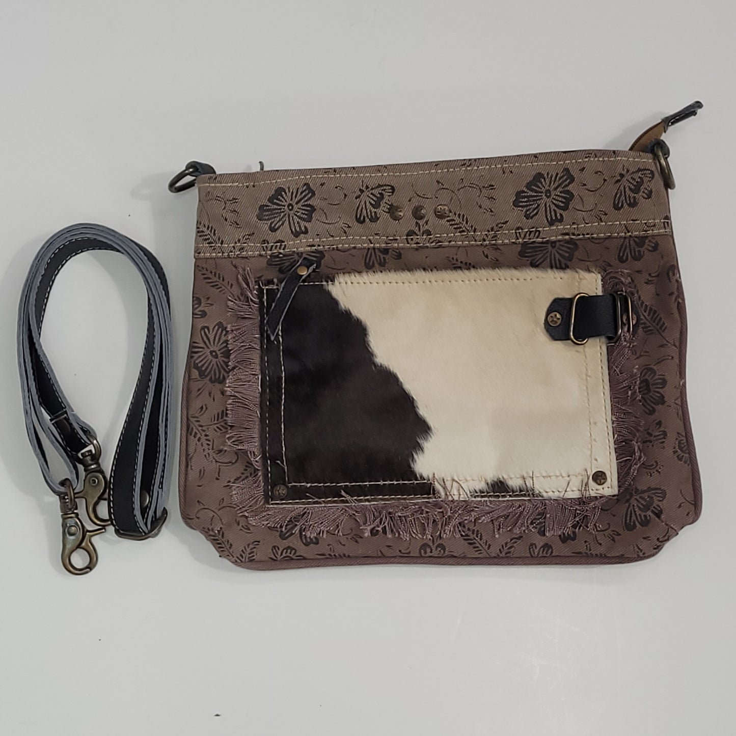 Tapestry Purses with Canvas and Cowhide