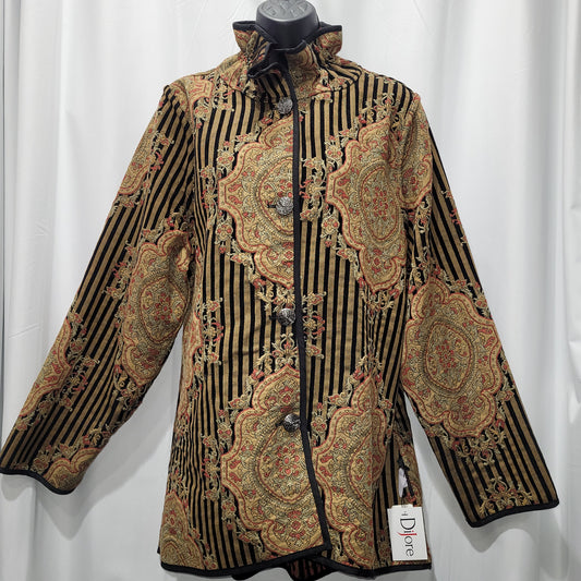 European Design Jacquard Reversible Coat