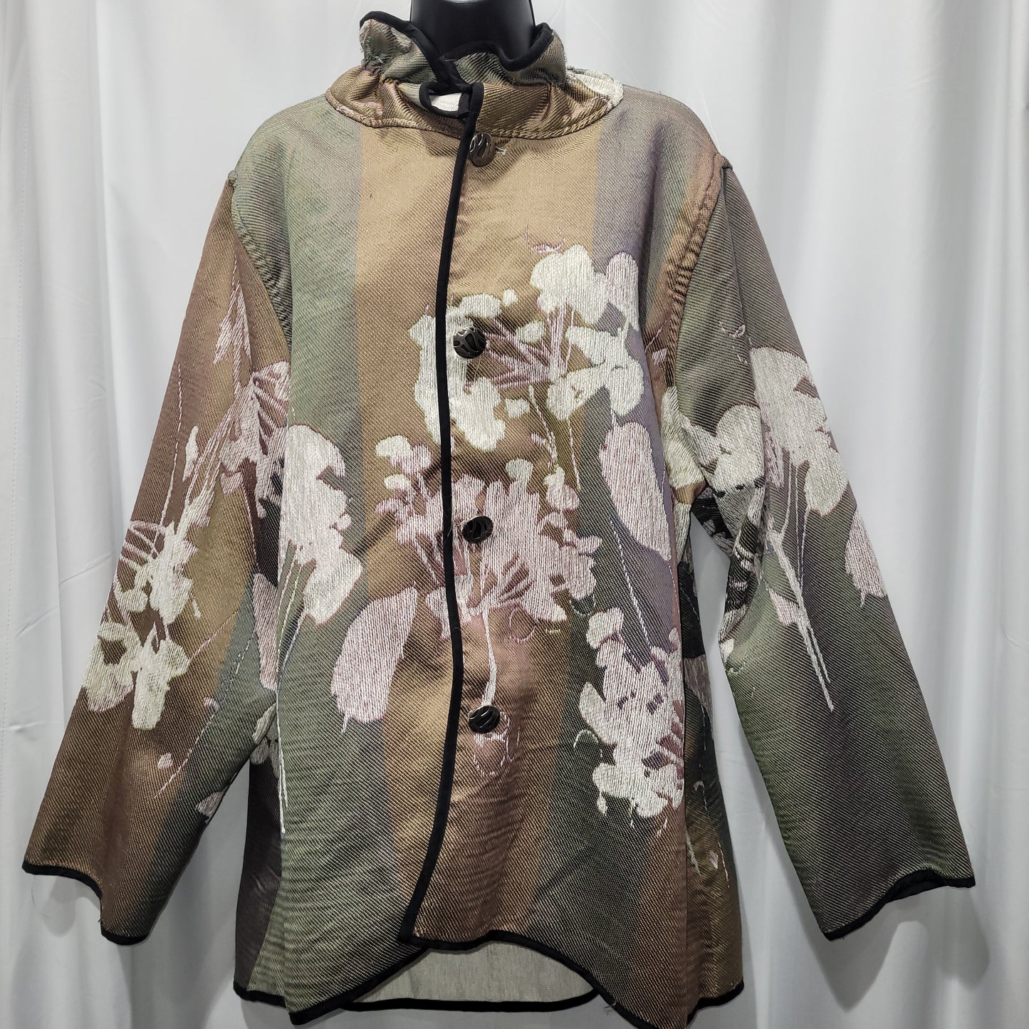 Cream Light Taupe Reversible Tunic Jacket