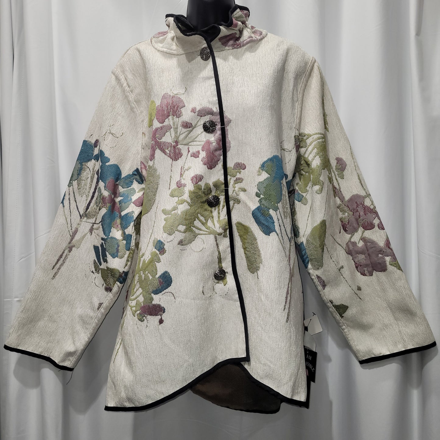 Cream Light Taupe Reversible Tunic Jacket