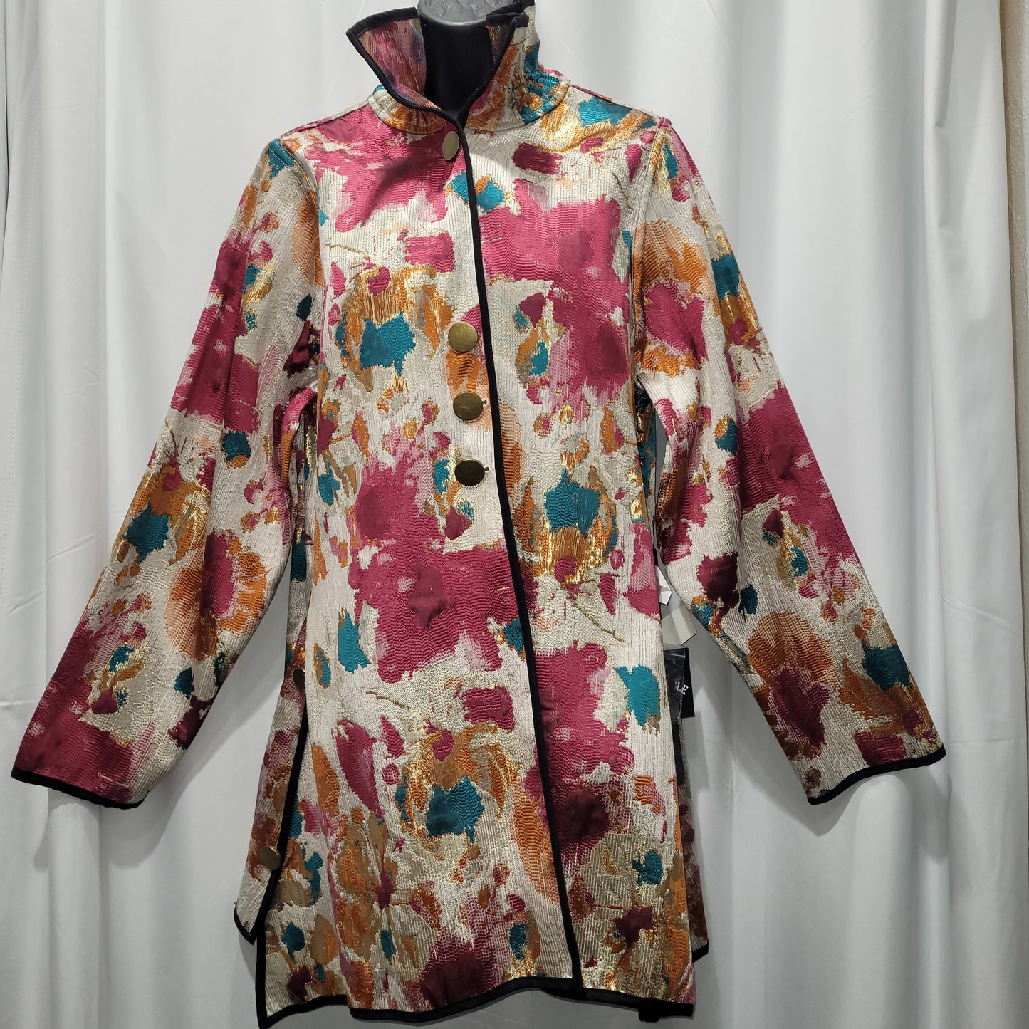 Reversible Tunic Jacket with Spring Flowers