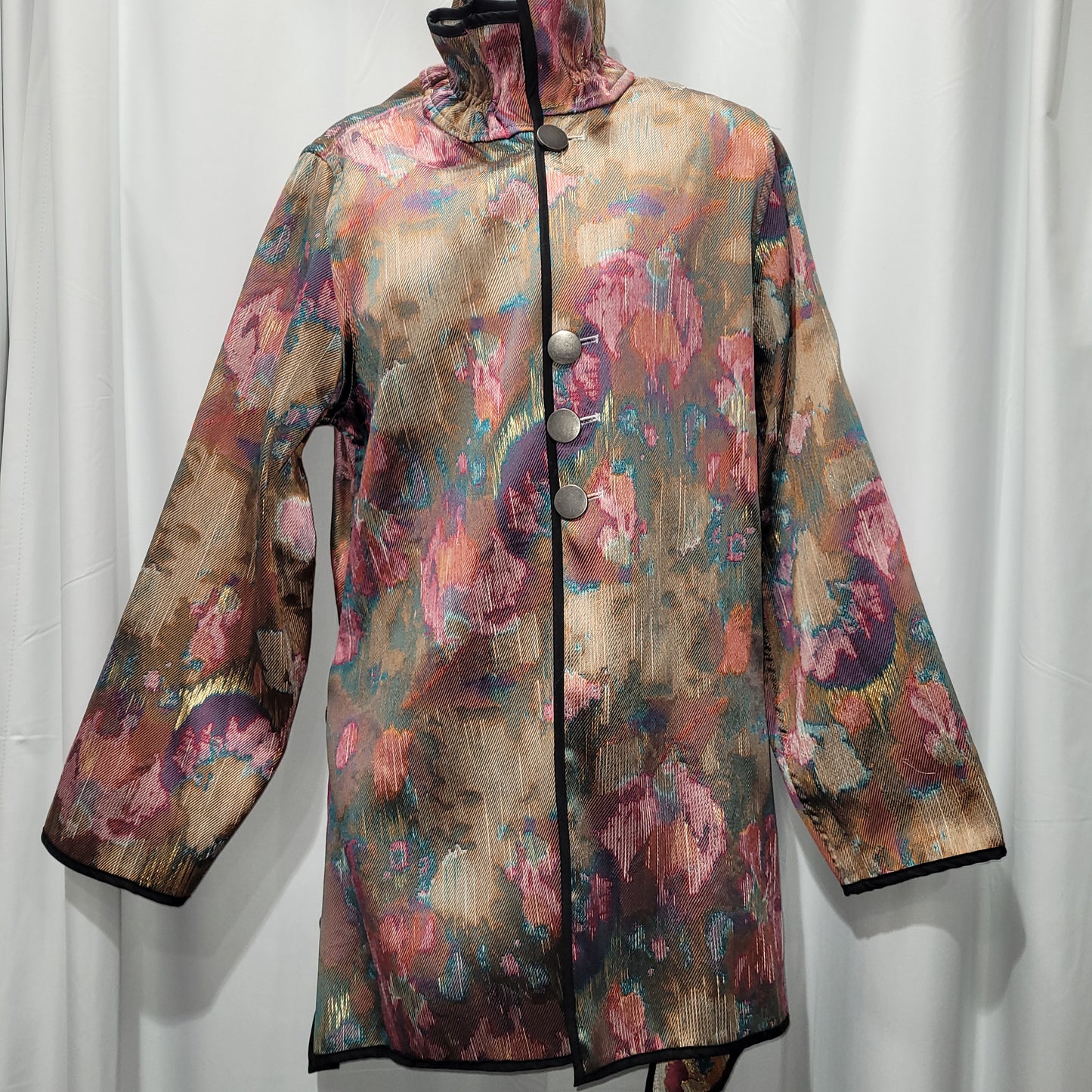 Reversible Tunic Jacket with Spring Flowers