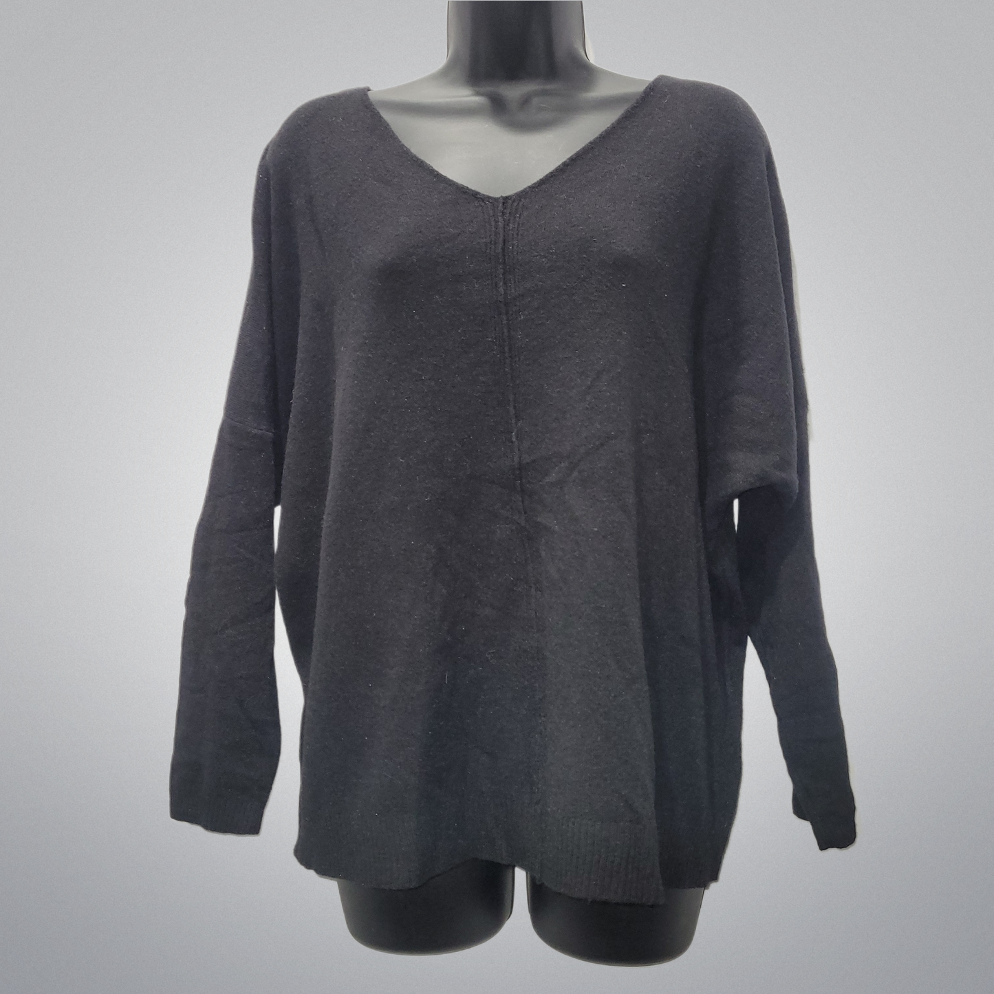 Italian V-Neck Knit with Front Seam