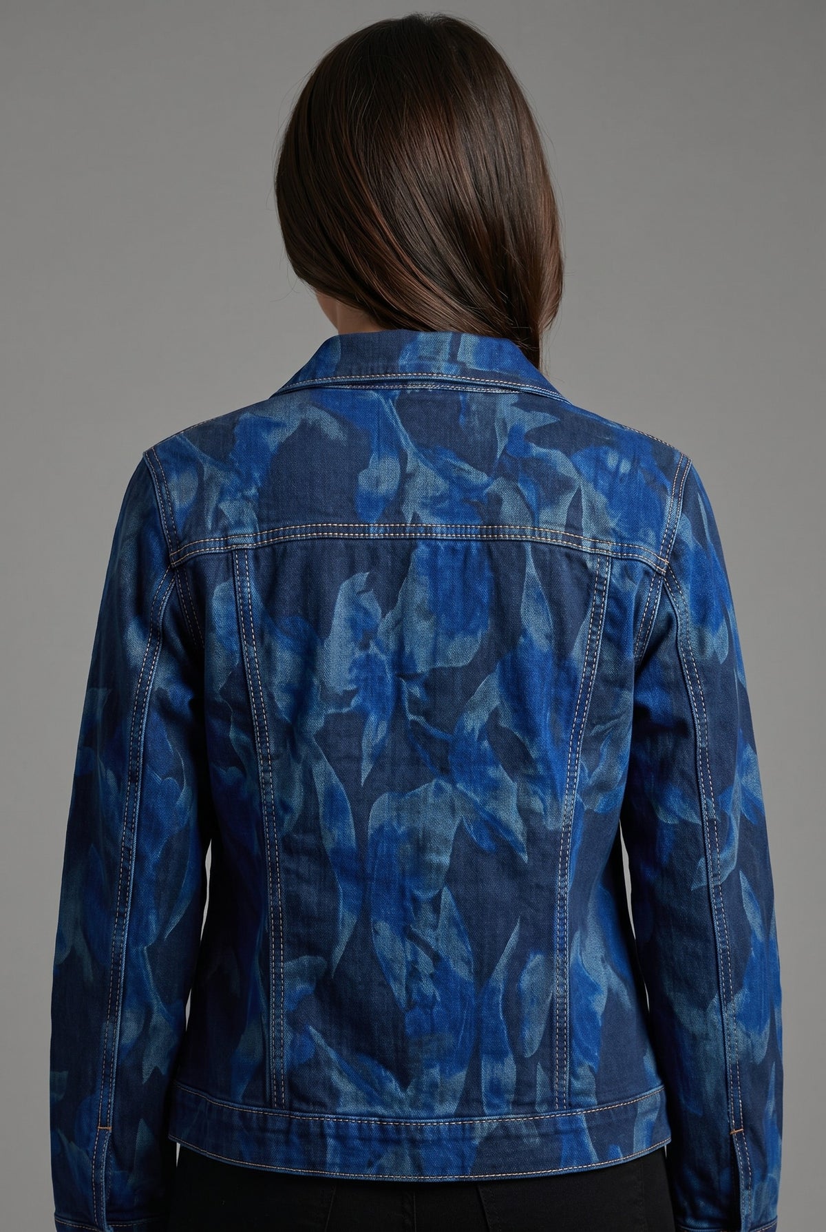 Midnight Blue Print On Black Reversible Jacket