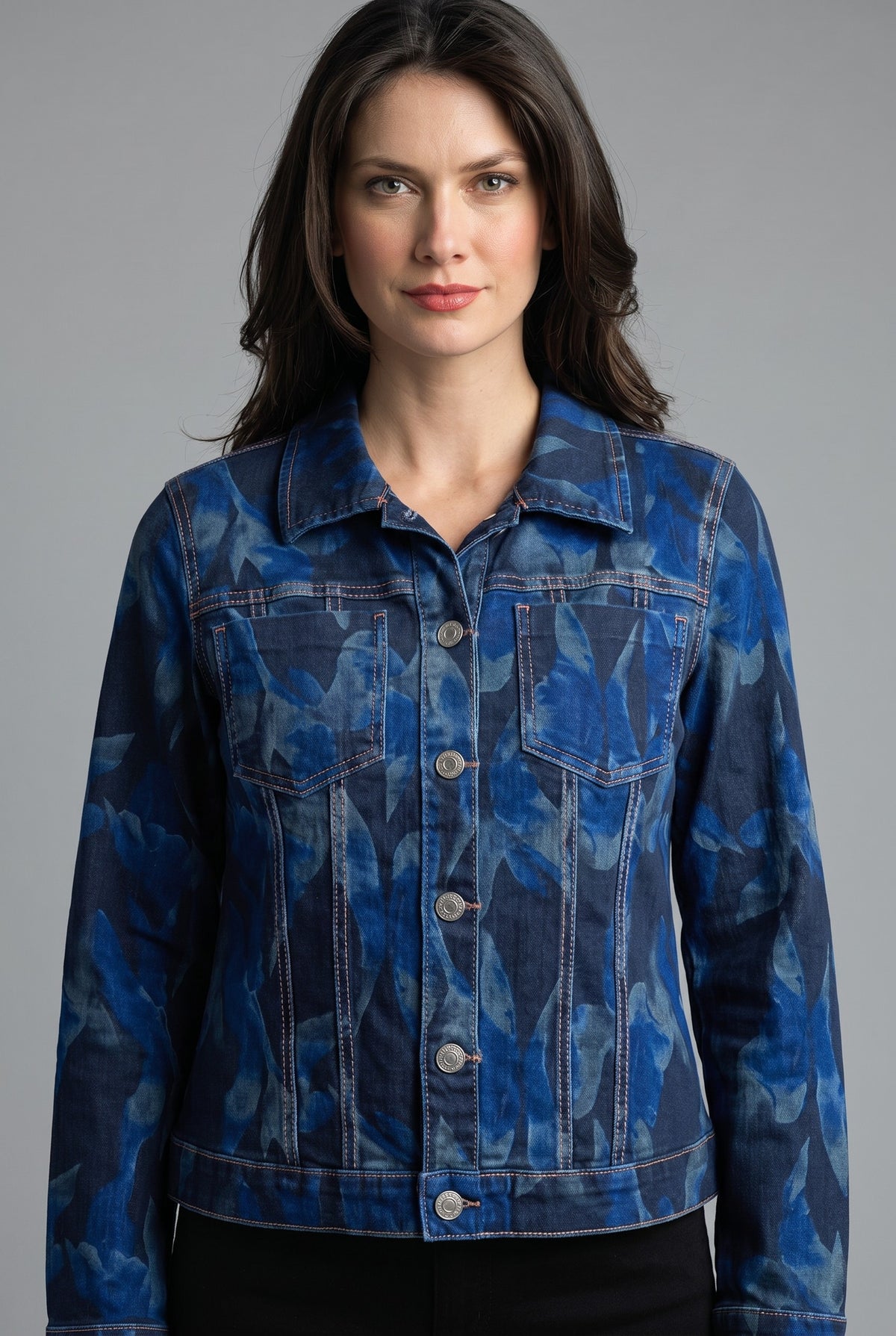Midnight Blue Print On Black Reversible Jacket