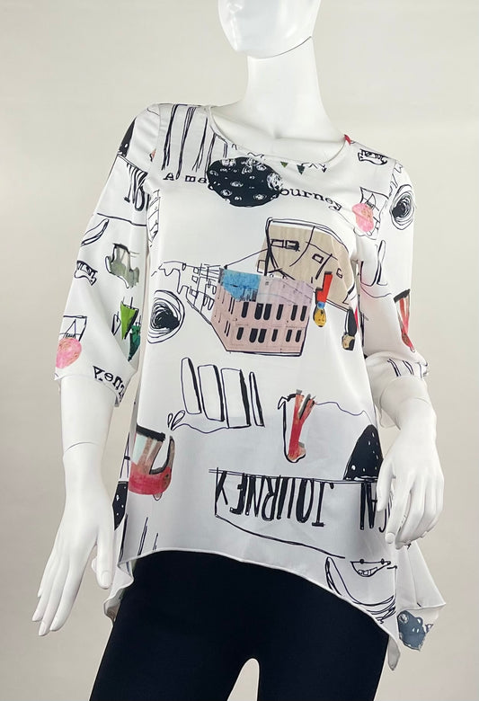 Handkerchief Cut Printed Top