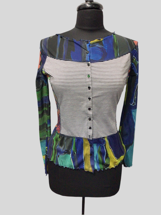 Fun Button Up Blouse with Netting