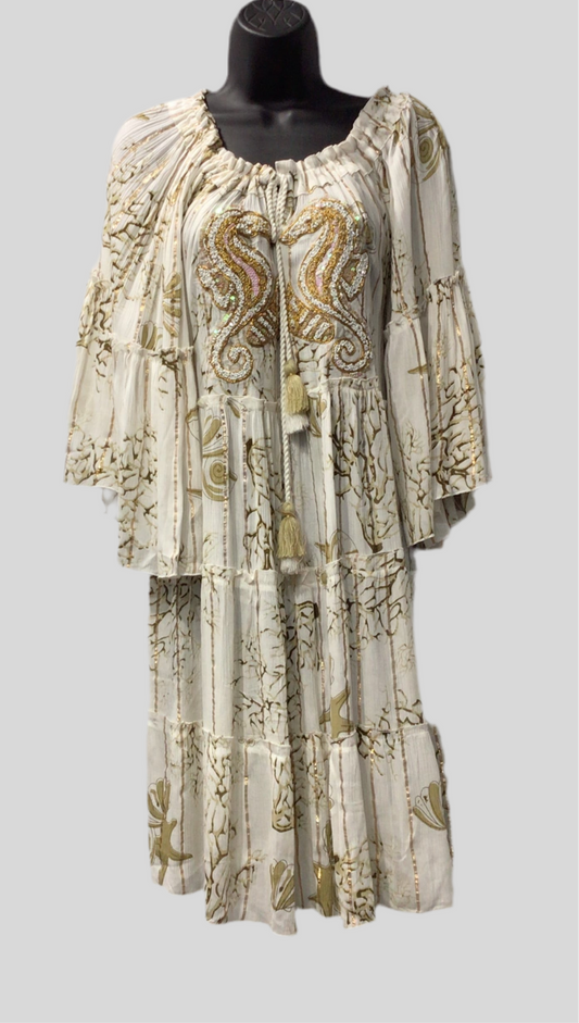 Beaded Seahorse Design Dress (in 3 colors)