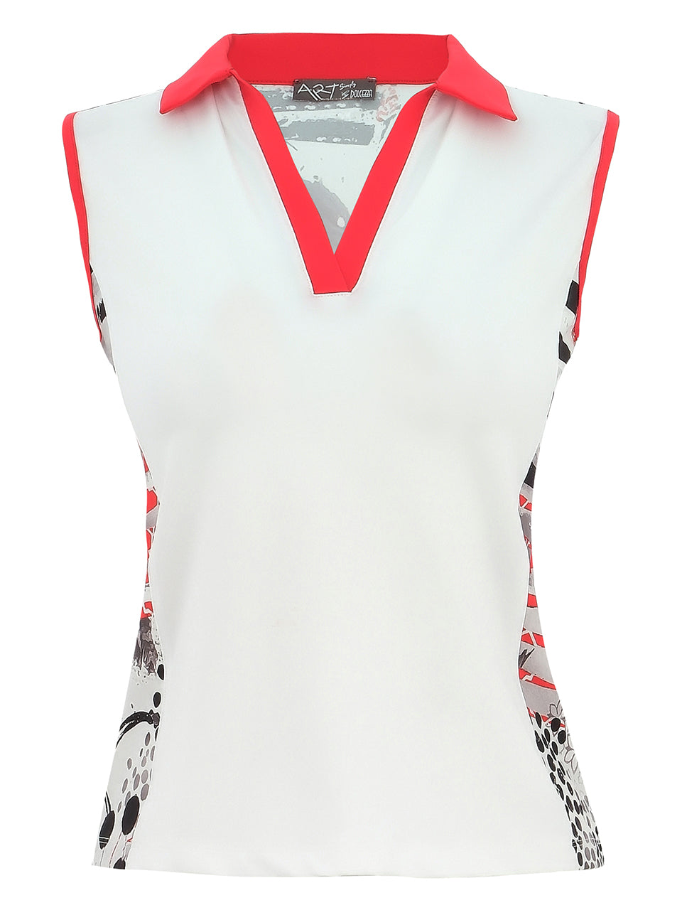 Collage Print Back Sleeveless Polo - Sportswear (Golf/Tennis/Pickleball)