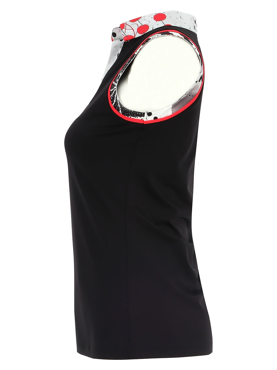 Collage Print Contrasting Sleeveless Polo - Sportswear (Golf/Tennis/Pickleball)