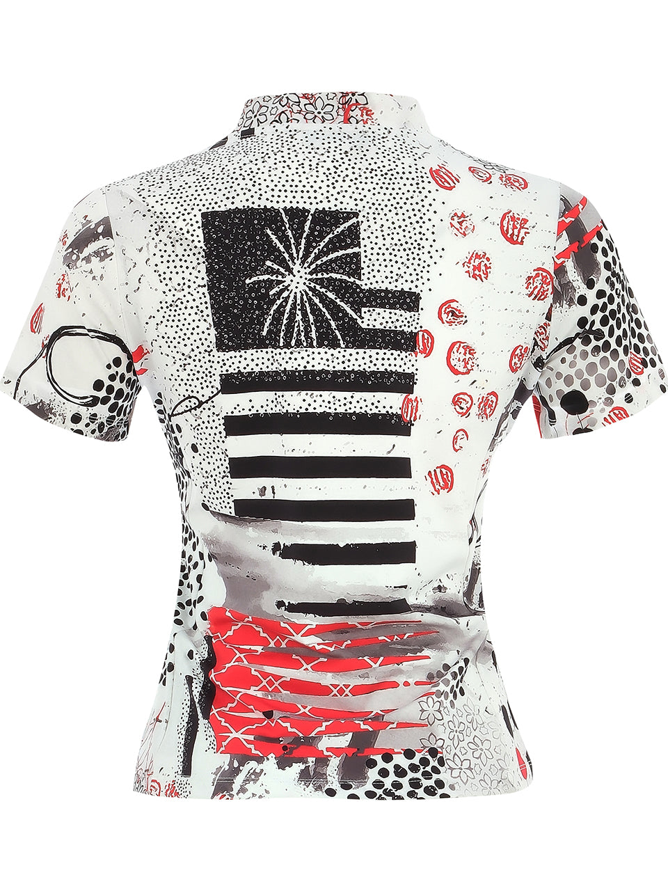 Collage Print Zip Polo - Sportswear (Golf/Tennis/Pickleball)