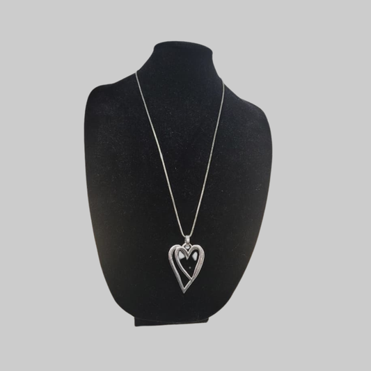 Layered Heart Long Necklace