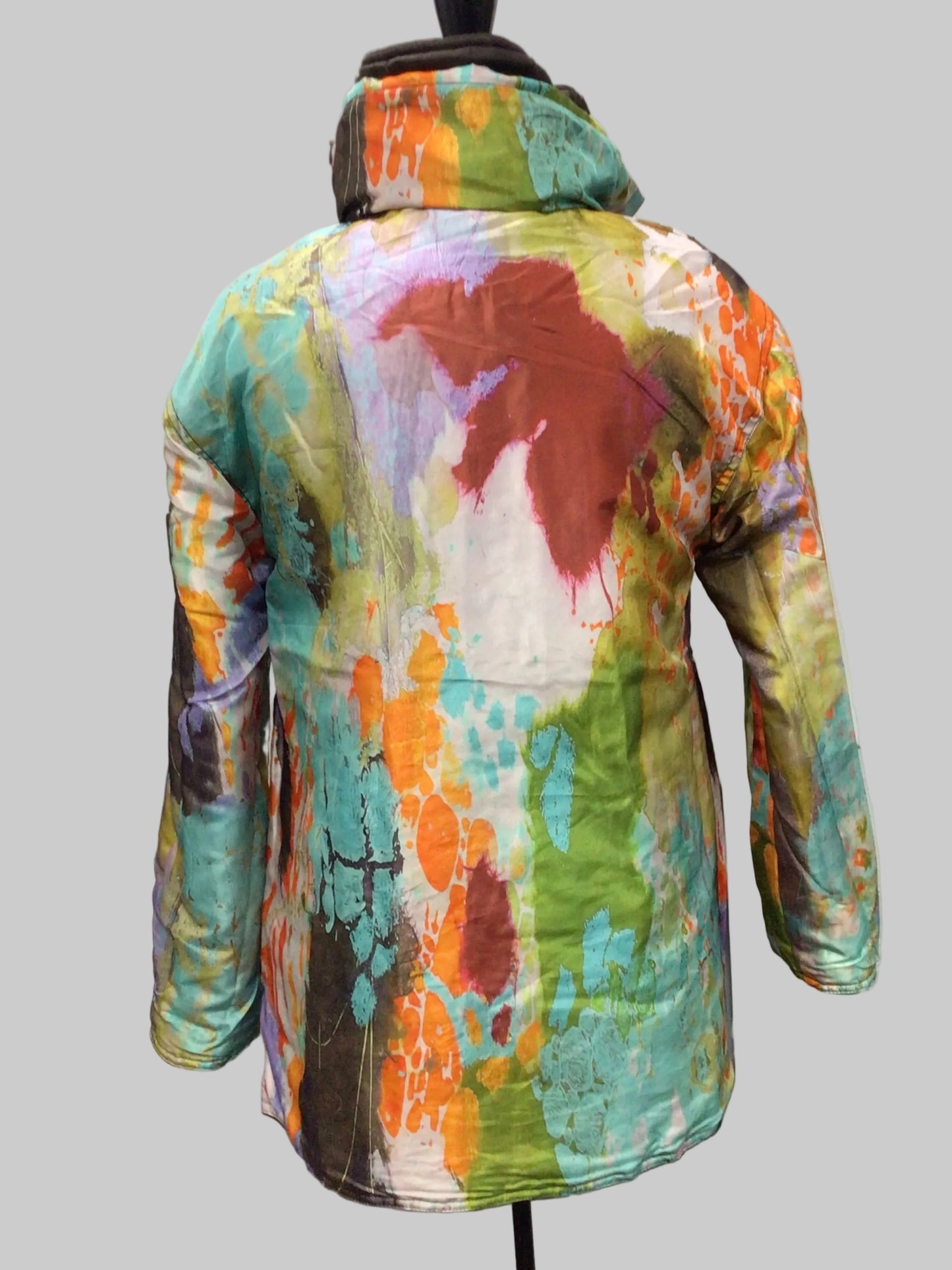 Solid & Artist Print Reversible Quilted Jacket