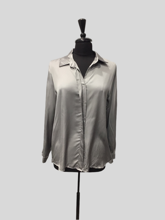 Satin-Finish Button Up Italian Shirt