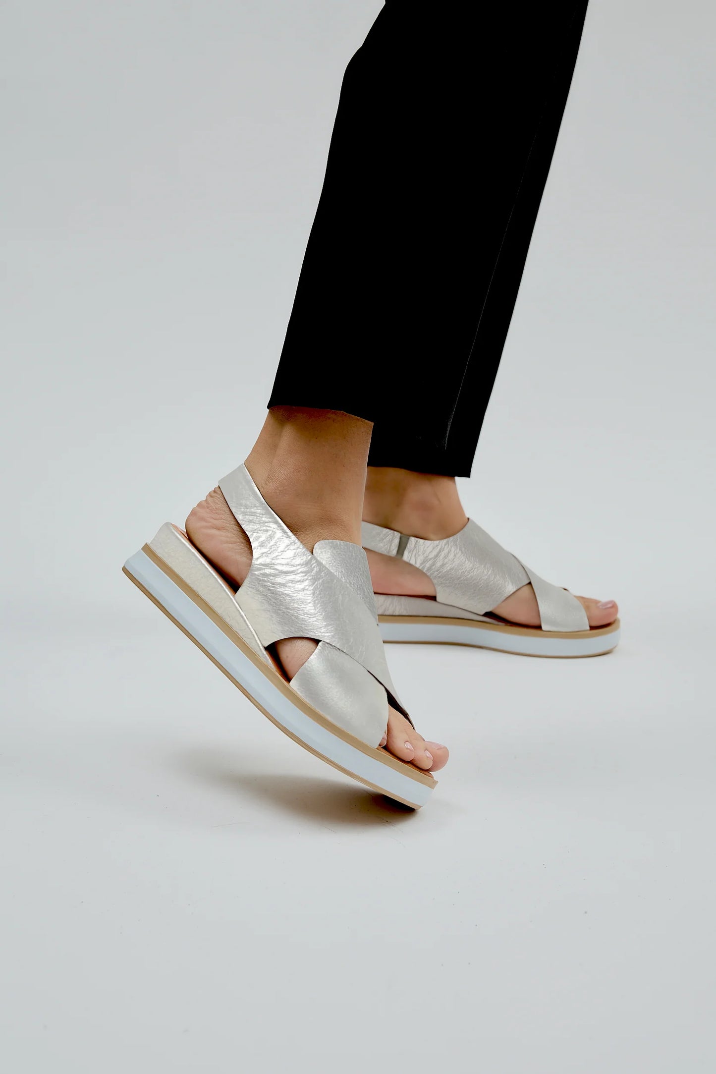 Silver Leather Handcrafted Sandals