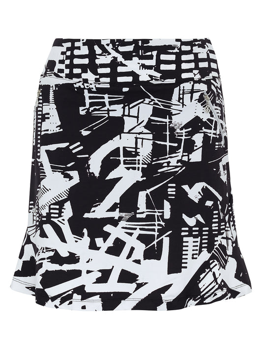 Urban Edge Skort in Black & White - Sportswear (Golf/Tennis/Pickleball)