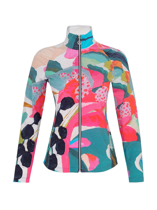 Colorful Brushstroke Print Jacket (Golf/Tennis/Pickleball)