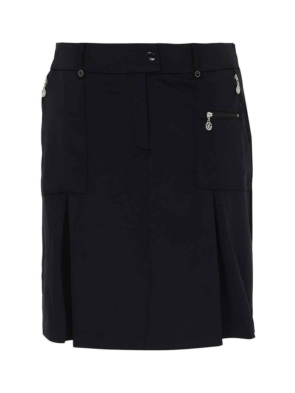 Black Pleated Skort With Zipper Pockets - Sportswear (Golf/Tennis/Pickleball)