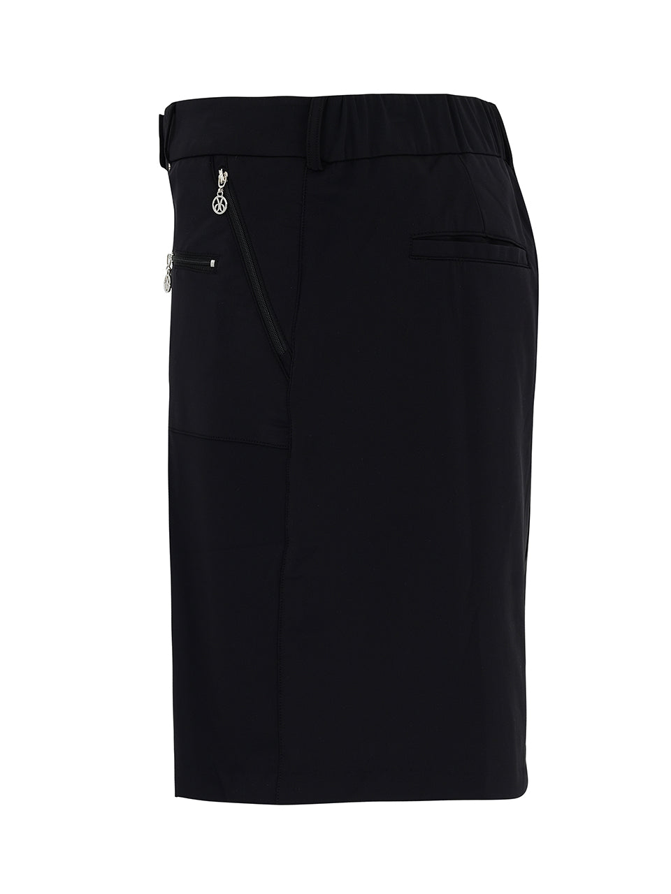 Black Pleated Skort With Zipper Pockets - Sportswear (Golf/Tennis/Pickleball)