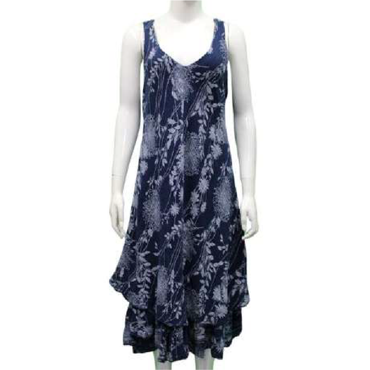 Wildflower Print On Italian Sleeveless Dress